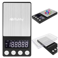 Ruhhy 27932 Digitálna vrecková váha 500 x 0,01 g, čierna