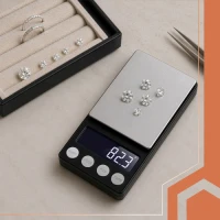 Ruhhy 27932 Digitálna vrecková váha 500 x 0,01 g, čierna