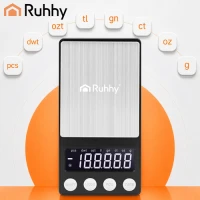 Ruhhy 27932 Digitálna vrecková váha 500 x 0,01 g, čierna