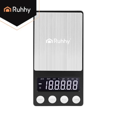 Ruhhy 27932 Digitálna vrecková váha 500 x 0,01 g, čierna