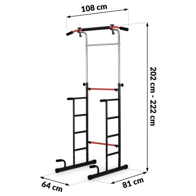 Neo-Sport NS-301 Samostatne stojaca cvičebná hrazda, nastaviteľná v rozmedzí 202 - 222 cm, nosnosť 100 kg