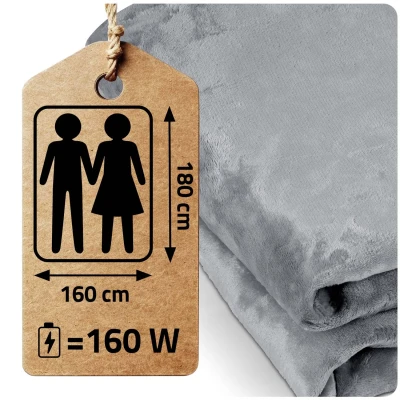 Berdsen BD-960 Elektrická vyhrievaná deka 180 x 160 cm, 160 W, sivá