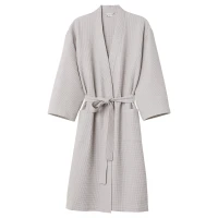 Posteloholici 1268427 Bavlněný vaflový župan Vizzy, Unisex, vel. XL, šedý