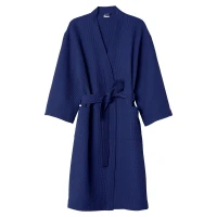 Posteloholici 1268432 Bavlněný vaflový župan Vizzy, Unisex, vel. S, tmavě modrý
