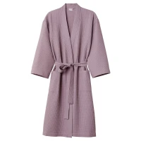 Posteloholici 1268437 Bavlněný vaflový župan Vizzy, Unisex, vel. M, fialový