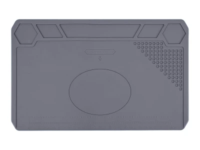 Verk 11478 Silikonová servisní podložka na pájení 35 x 25 cm s organizérem, šedá