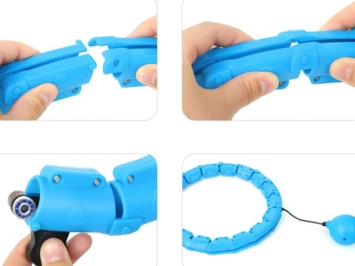 Verk 24642 Nastavitelná masážní Hula Hoop se závažím, 24 dílů, modrá