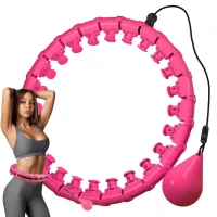 Verk 24642 Nastaviteľný masážny Hula Hoop so závažím, 24 dielov, ružový