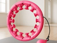 Verk 24642 Nastaviteľný masážny Hula Hoop so závažím, 24 dielov, ružový
