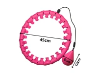 Verk 24642 Nastaviteľný masážny Hula Hoop so závažím, 24 dielov, ružový