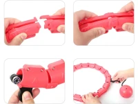 Verk 24642 Nastaviteľný masážny Hula Hoop so závažím, 24 dielov, ružový