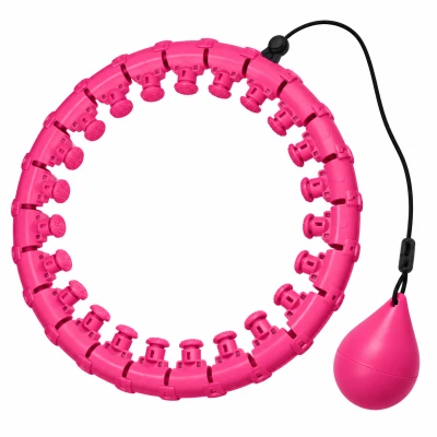 Verk 24642 Nastaviteľný masážny Hula Hoop so závažím, 24 dielov, ružový