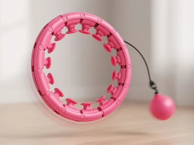 Verk 24642 Nastaviteľný masážny Hula Hoop so závažím, 24 dielov, ružový