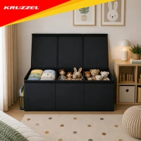 Kruzzel 28122 Skladací box na hračky s vekom XXL, 132 l, čierny