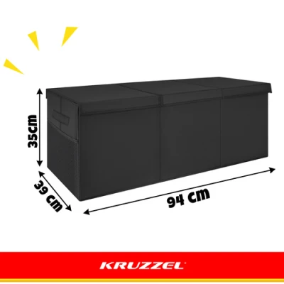Kruzzel 28122 Skladací box na hračky s vekom XXL, 132 l, čierny