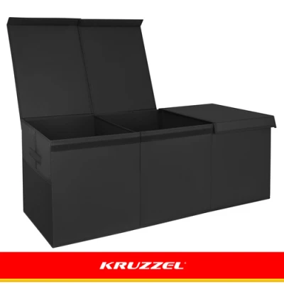 Kruzzel 28122 Skladací box na hračky s vekom XXL, 132 l, čierny