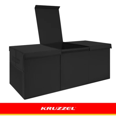 Kruzzel 28122 Skladací box na hračky s vekom XXL, 132 l, čierny
