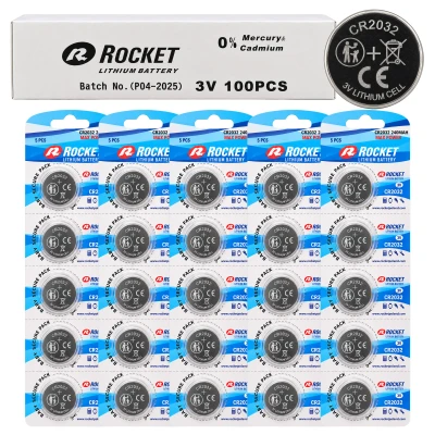 Rocket CR2032 Lithiové knoflíkové baterie 3 V 240 mAh, 100 ks