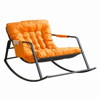 RealG RC-K-2416 Zahradní houpací křeslo s poduškou 105 × 86 × 59 cm, oranžové