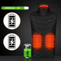 RealG RC-K-2016 Vyhřívaná vesta USB unisex vel. M, 3 teploty, 4 topné zóny, černá