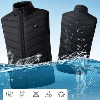 RealG RC-K-2016 Vyhřívaná vesta USB unisex vel. M, 3 teploty, 4 topné zóny, černá