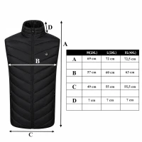 RealG RC-K-2016 Vyhřívaná vesta USB unisex vel. M, 3 teploty, 4 topné zóny, černá