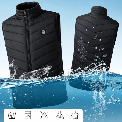 RealG RC-K-2016 Vyhřívaná vesta USB unisex vel. M, 3 teploty, 4 topné zóny, černá