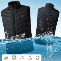RealG RC-K-2017 Vyhřívaná vesta USB unisex vel. L, 3 teploty, 4 topné zóny, černá