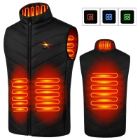 RealG RC-K-2017 Vyhřívaná vesta USB unisex vel. L, 3 teploty, 4 topné zóny, černá