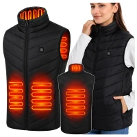 RealG RC-K-2017 Vyhřívaná vesta USB unisex vel. L, 3 teploty, 4 topné zóny, černá