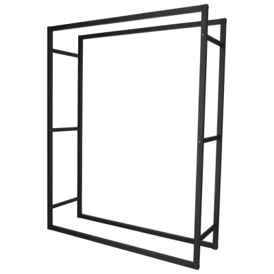 KIK KX2453 Kovový stojan na krbové dřevo 100 × 80 × 25 cm