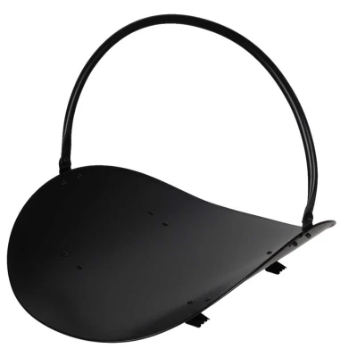 KIK KX2452 Přenosný kovový koš na krbové dřevo 48,5 × 41,5 × 38 cm černý