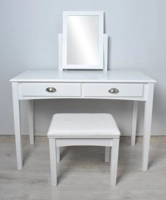 Malatec 4646 Bílý toaletní stolek se stoličkou a zrcadlem
