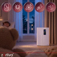 Zortiva 28266 Odvlhčovač vzduchu 2 v 1, 90 W, 1800 ml, dálkové ovládání, bílý