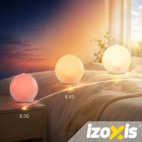 Izoxis 27784 Svetelný budík so simuláciou východu slnka, s FM rádiom, biely