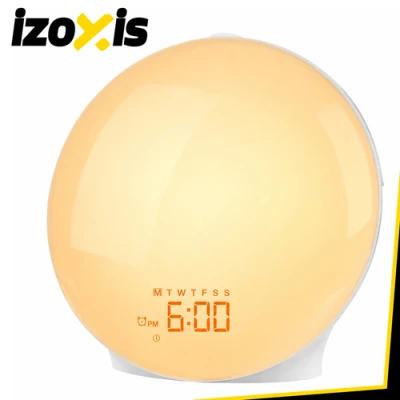 Izoxis 27784 Svetelný budík so simuláciou východu slnka, s FM rádiom, biely