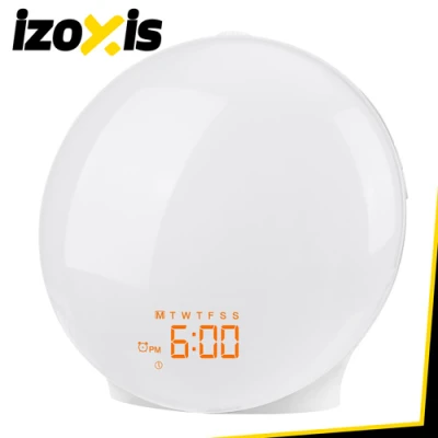 Izoxis 27784 Svetelný budík so simuláciou východu slnka, s FM rádiom, biely