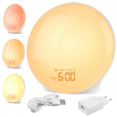 Izoxis 27784 Svetelný budík so simuláciou východu slnka, s FM rádiom, biely