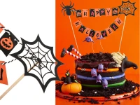 Verk 26144 Halloweenská dekorácia na tortu „Happy Halloween“, čierno-oranžová