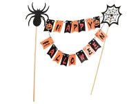 Verk 26144 Halloweenská dekorácia na tortu „Happy Halloween“, čierno-oranžová