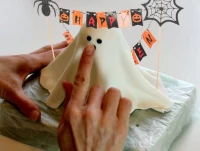 Verk 26144 Halloweenská dekorácia na tortu „Happy Halloween“, čierno-oranžová
