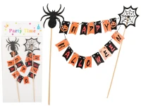 Verk 26144 Halloweenská dekorácia na tortu „Happy Halloween“, čierno-oranžová