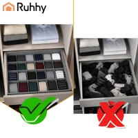Ruhhy 28334 Skládací organizér na spodní prádlo 4 ks, šedý