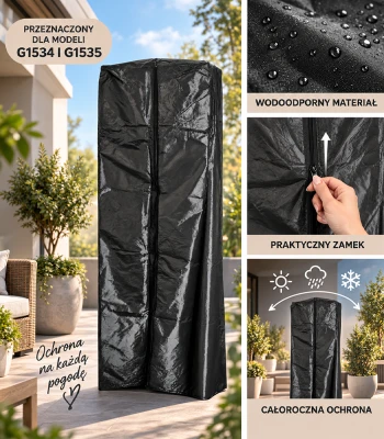 GORDON G1522 Ochranný obal na plynový zahradní ohřívač se zipem - černý, pro modely G1534/G1535