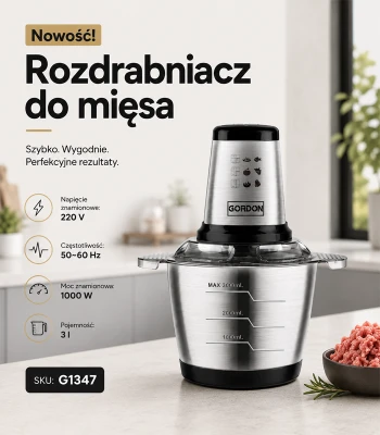 GORDON G1347 Elektrický kuchyňský sekáček 3 l 1000 W