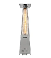 GORDON G1400 Terasový plynový ohřívač s efektem plamene 13 kW, stříbrný