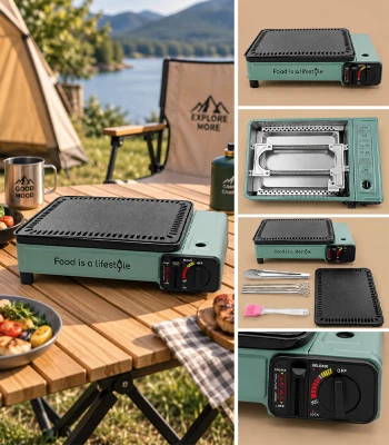 GORDON G1518 Turistický plynový vařič 2200 W s grilovací plotnou