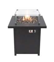 GORDON G1541 Terasový plynový ohřívač s efektem plamene, 13 kW, černý