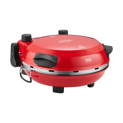 Teesa TSA3241-R Pec na pizzu SUPREME FUN 1200 W, 420 °C, dvě topná tělesa, červená