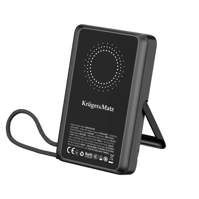 Kruger&Matz KM0916 Powerbanka 10 000 mAh, USB-C PD 3.0, magnetická, šedá